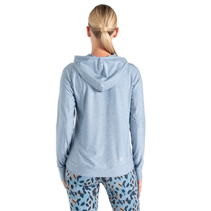Dare 2B Women's Sprint City UPF50 Lightweight Hooded Technical Top (Rainwashed Blue Marl)