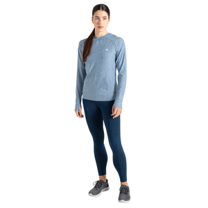 Dare 2B Women's Sprint City UPF50 Lightweight Hooded Technical Top (Rainwashed Blue Marl)