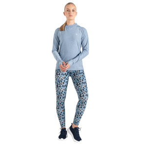 Dare 2B Women's Sprint City UPF50 Lightweight Hooded Technical Top (Rainwashed Blue Marl)