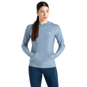 Dare 2B Women's Sprint City UPF50 Lightweight Hooded Technical Top (Rainwashed Blue Marl)