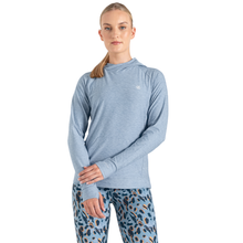 Load image into Gallery viewer, Dare 2B Women&#39;s Sprint City UPF50 Lightweight Hooded Technical Top (Rainwashed Blue Marl)
