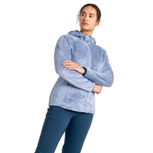 Dare 2B Women's Torrek Mountain Pro Midlayer Hooded Full Zip Fleece (Rainwashed Blue)