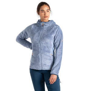 Dare 2B Women's Torrek Mountain Pro Midlayer Hooded Full Zip Fleece (Rainwashed Blue)