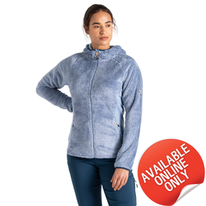 Dare 2B Women's Torrek Mountain Pro Midlayer Hooded Full Zip Fleece (Rainwashed Blue)