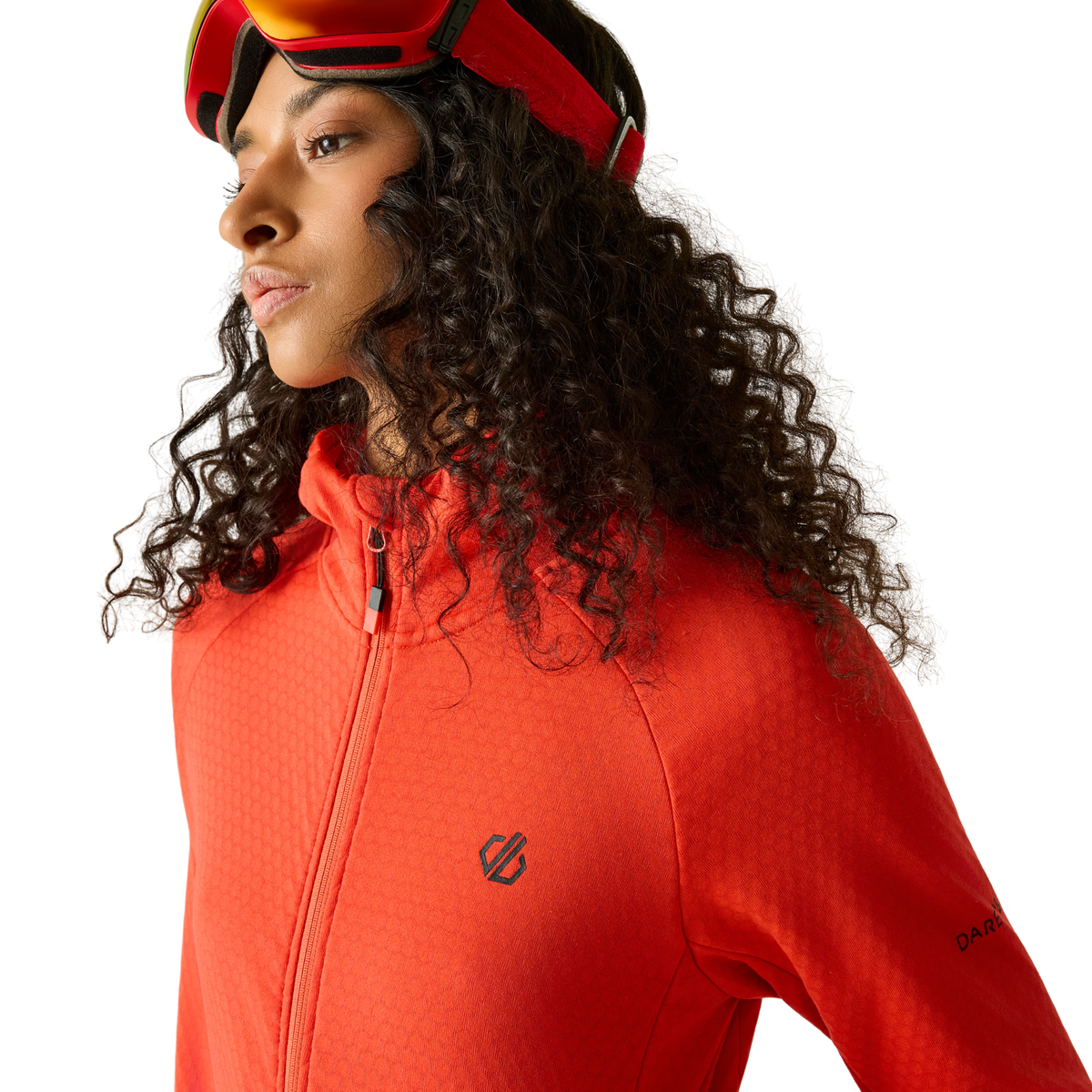 Dare 2B Women's Ventura Hooded Stretch Midlayer Full Zip Fleece Grenadine 71K DWL664