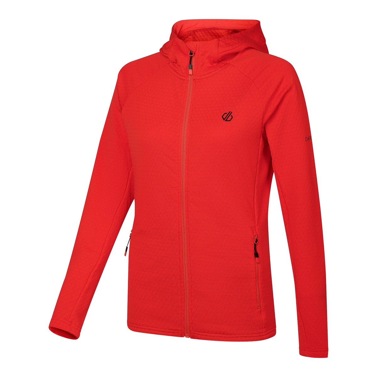 Dare 2B Women's Ventura Hooded Stretch Midlayer Full Zip Fleece Grenadine 71K DWL664