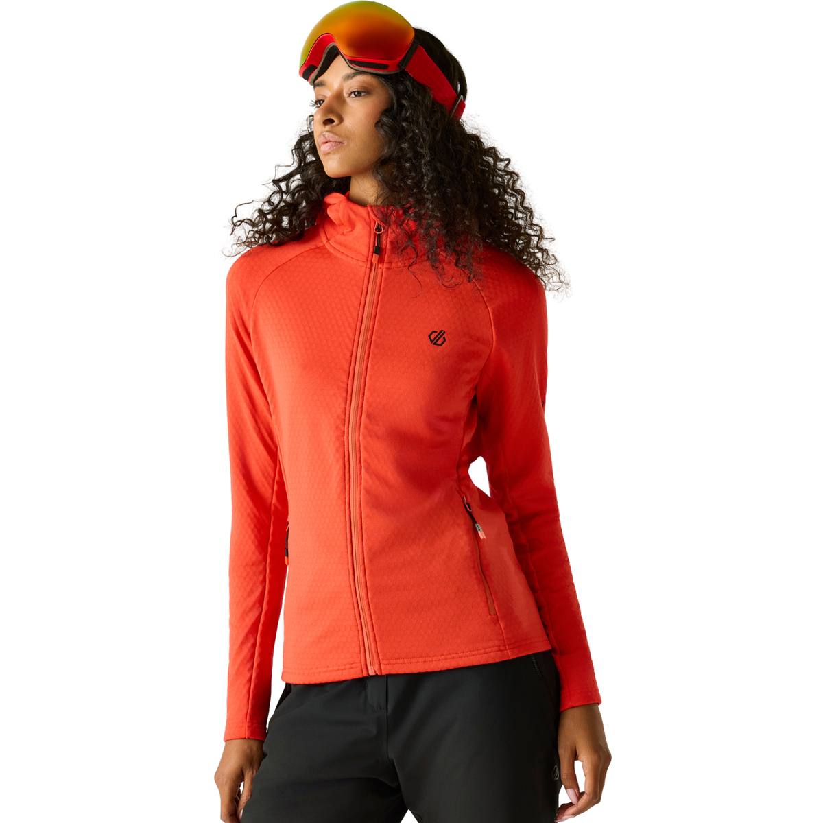 Dare 2B Women's Ventura Hooded Stretch Midlayer Full Zip Fleece Grenadine 71K DWL664
