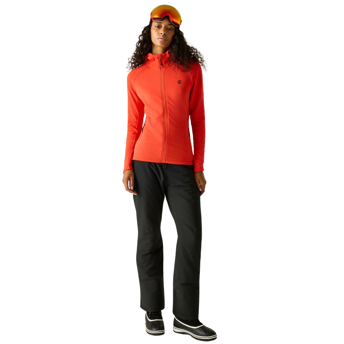 Dare 2B Women's Ventura Hooded Stretch Midlayer Full Zip Fleece Grenadine 71K DWL664