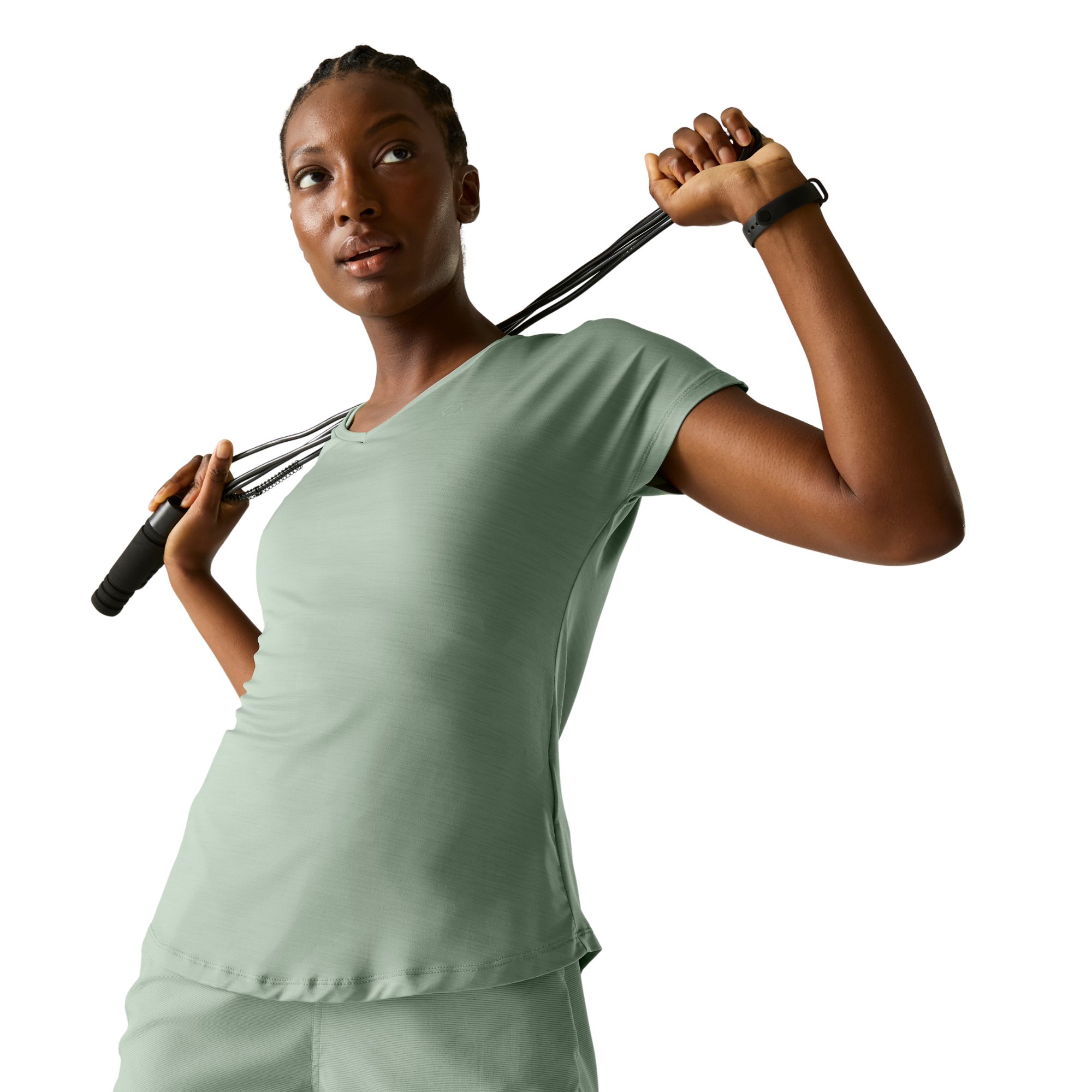 Dare 2B Women's Vigilant Short Sleeve V Neck Technical Tee (Glacier Green)