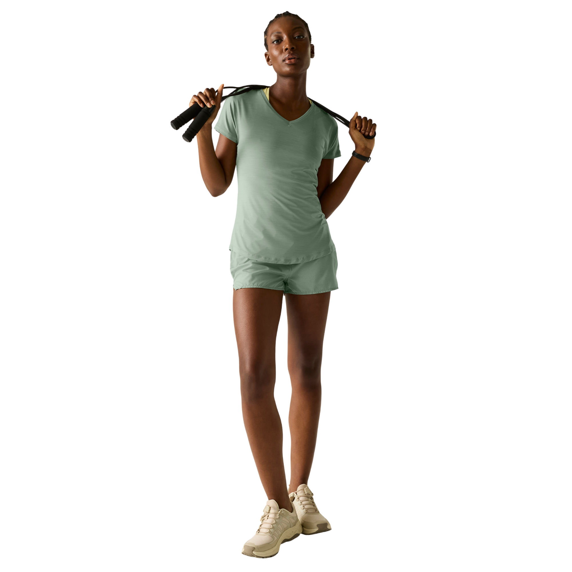 Dare 2B Women's Vigilant Short Sleeve V Neck Technical Tee (Glacier Green)