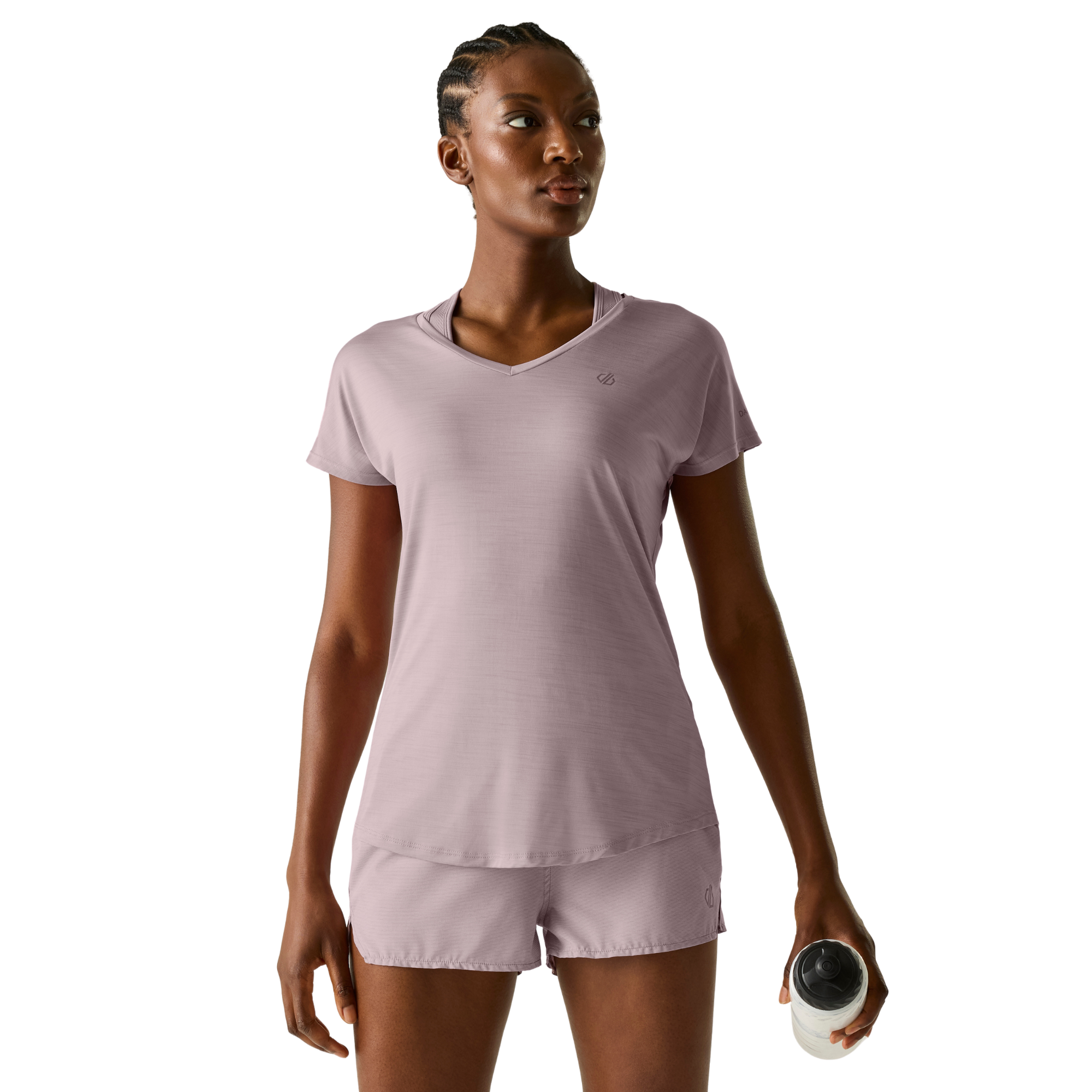 Dare 2B Women's Vigilant Short Sleeve V Neck Technical Tee (Mauve Shadow)