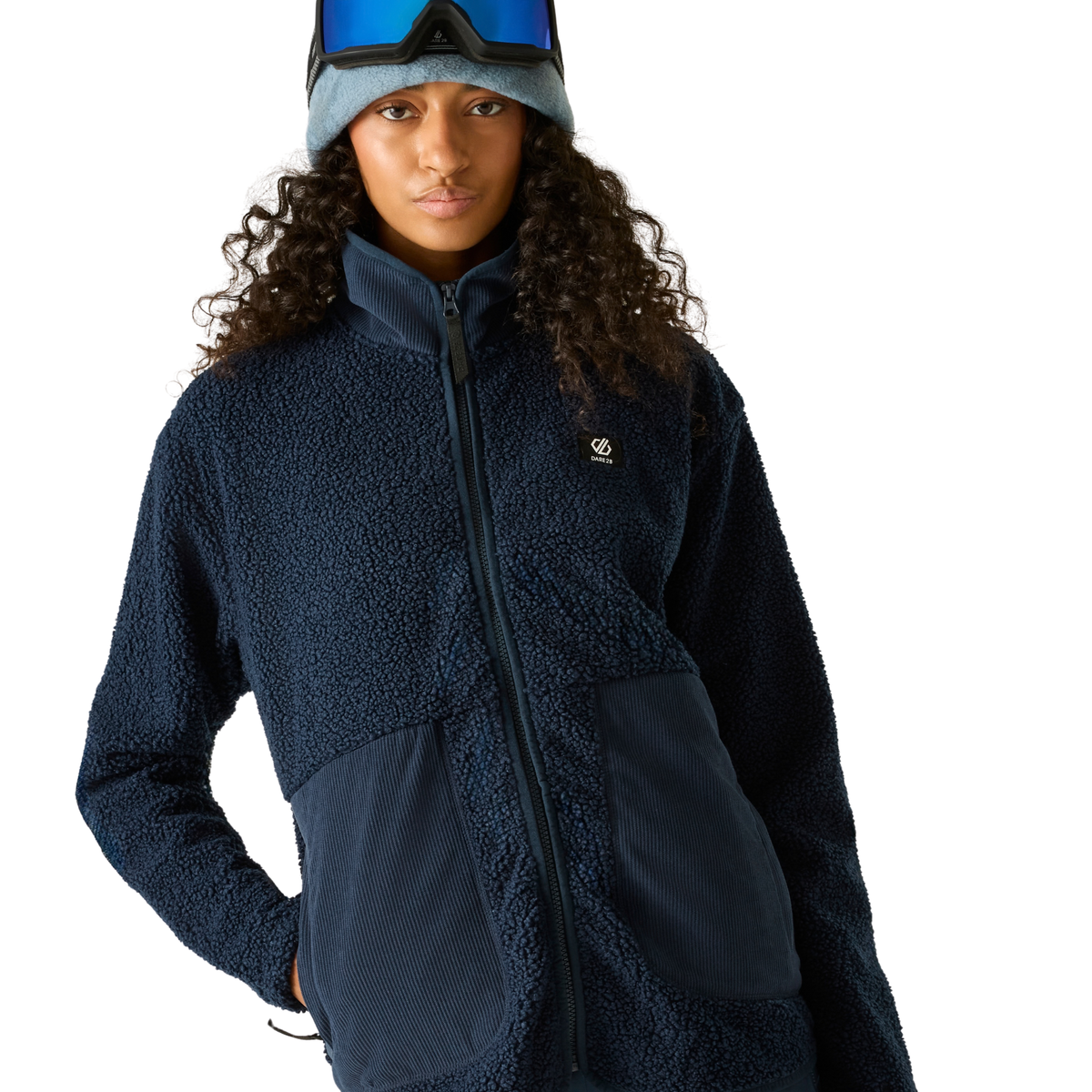 Dare 2B Women's Zephyr Borg Midlayer Full Zip Fleece Navy 540 DWA771