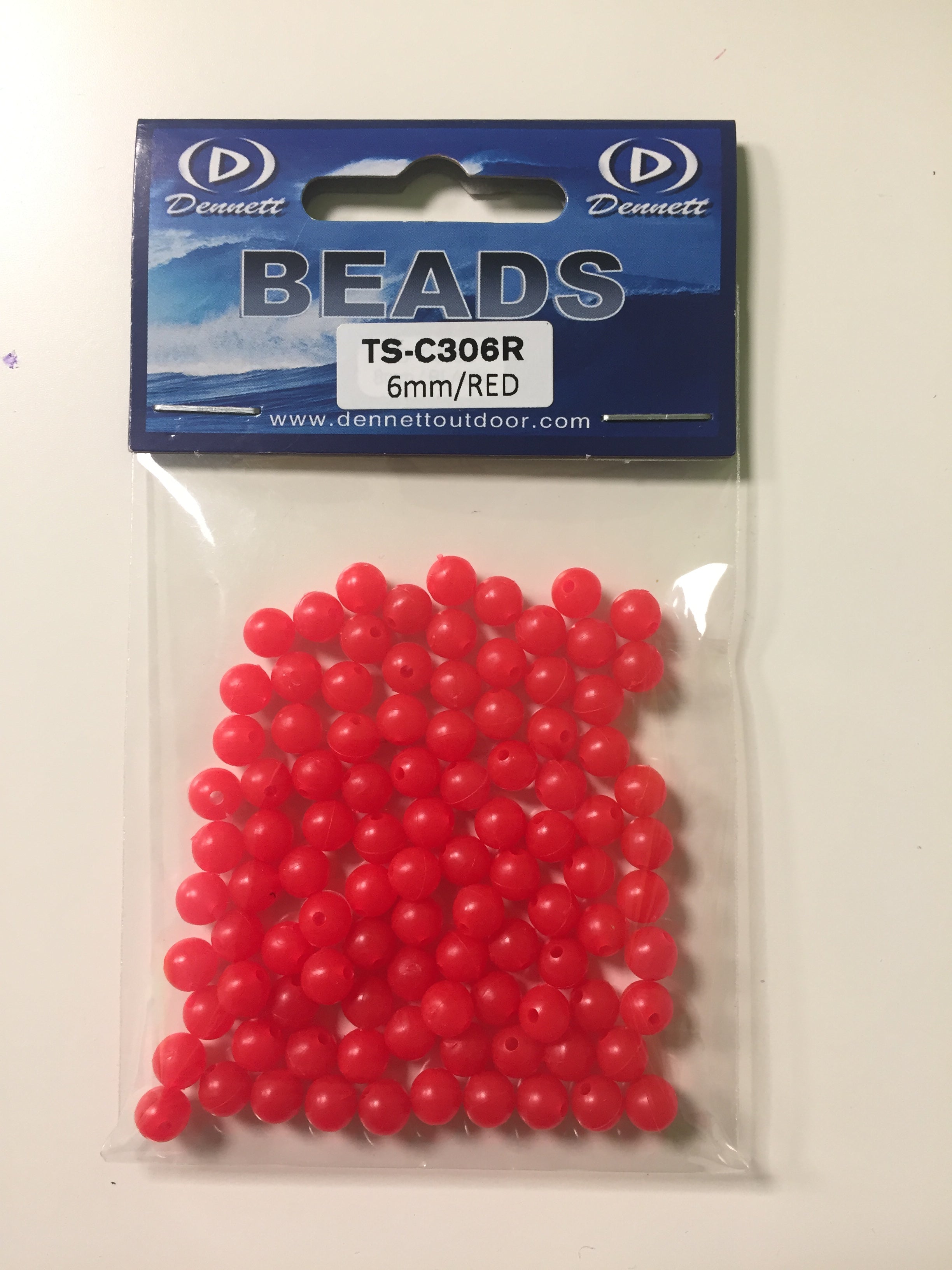 Dennett Beads (6mm/100 Pack)(Red)