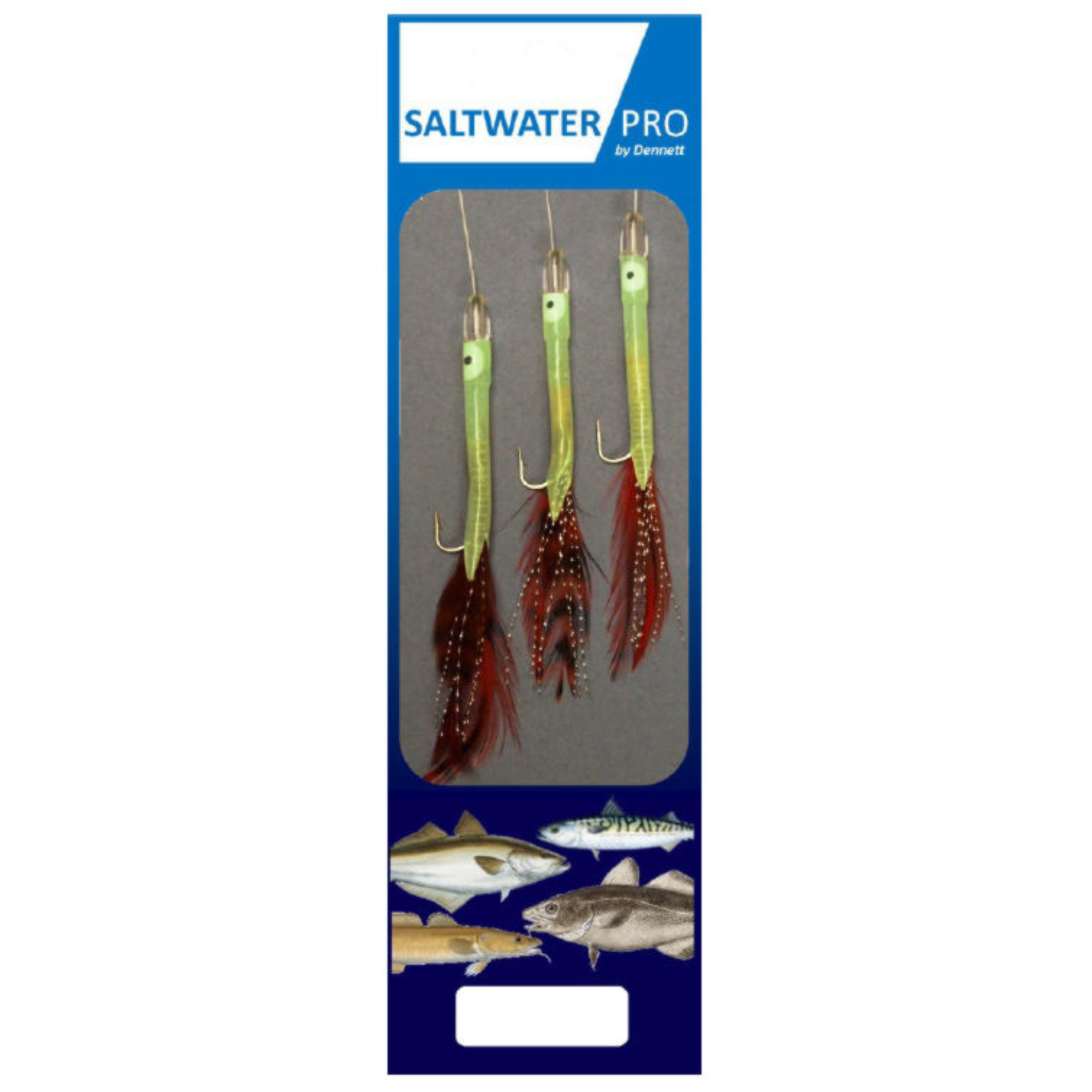 Dennett Saltwater Pro 3 Hook Rig (Luminous Eel With Red Feather)(#3/0)
