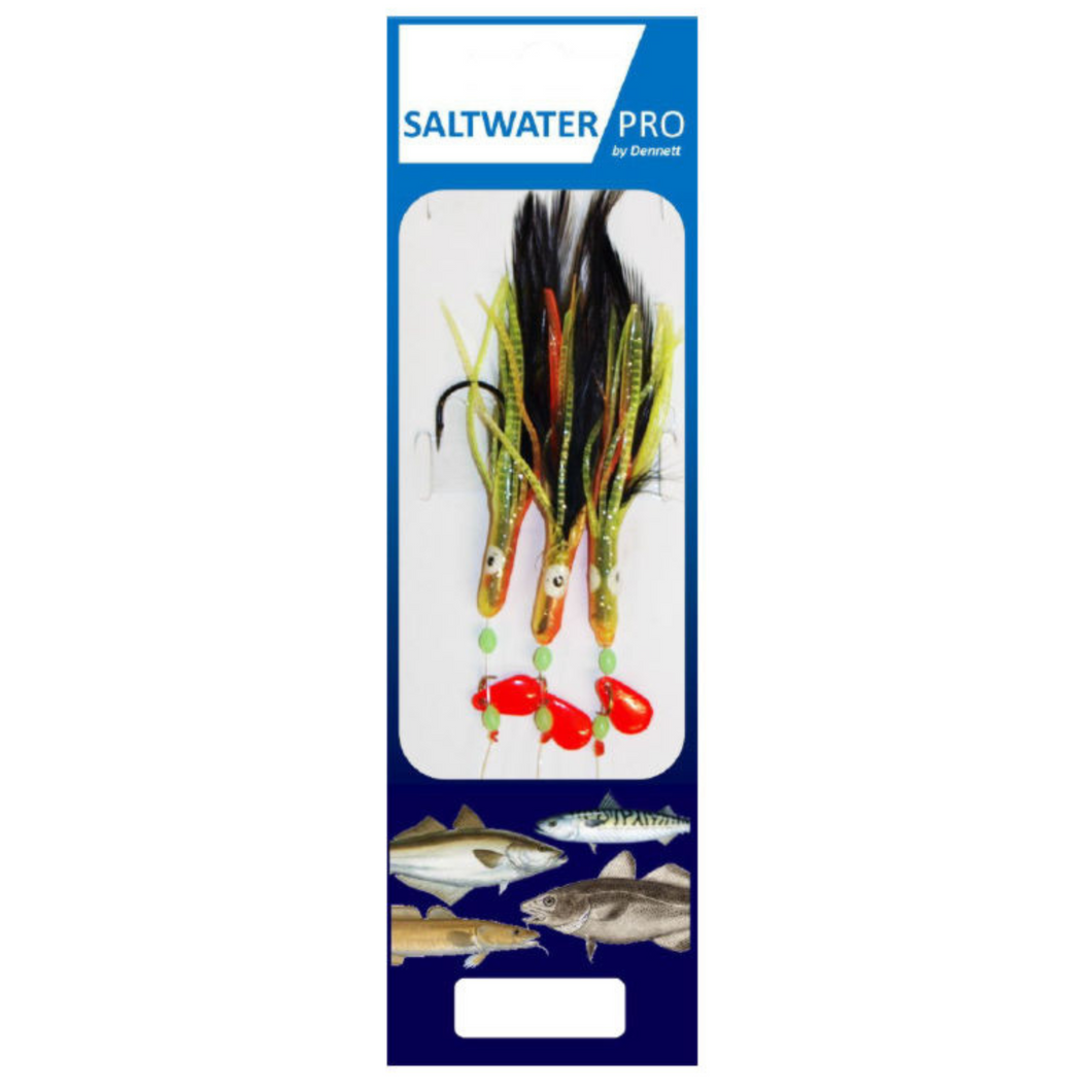 Dennett Saltwater Pro 3 Hook Rig (Multicolour Muppets)(#3/0)