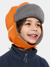 Load image into Gallery viewer, Didriksons Kids Biggles 6 Waterproof Cap (Orange Jam)(Ages 0-8)
