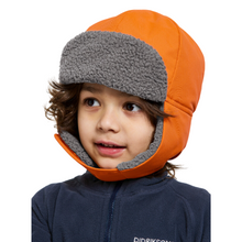 Load image into Gallery viewer, Didriksons Kids Biggles 6 Waterproof Cap (Orange Jam)(Ages 0-8)
