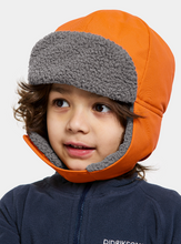 Load image into Gallery viewer, Didriksons Kids Biggles 6 Waterproof Cap (Orange Jam)(Ages 0-8)
