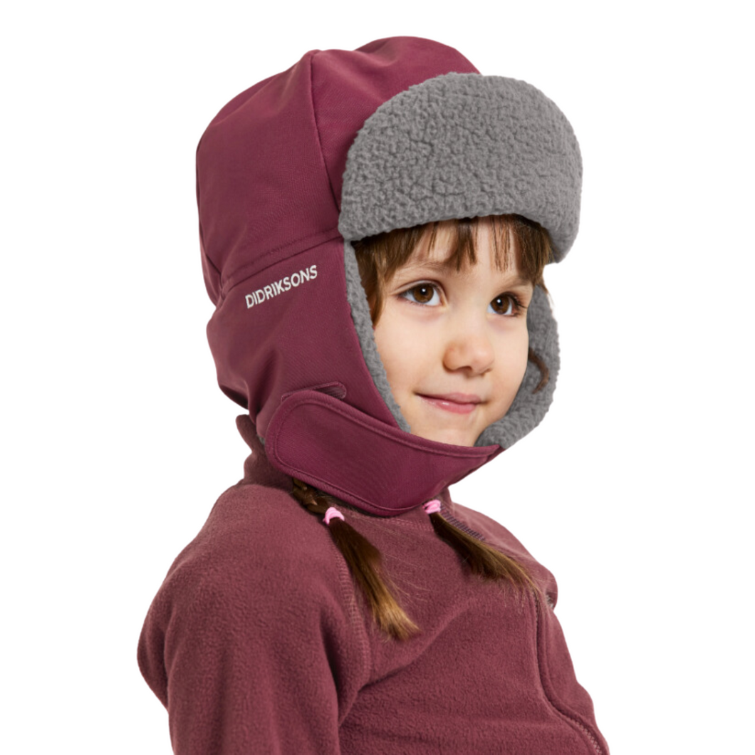 Didriksons Kids Biggles 6 Waterproof Cap (Rusty Wine)(Ages 0-8)