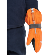 Load image into Gallery viewer, Didriksons Kids Biggles 7 Waterproof Zip Mittens (Orange Jam)(Ages 0-6)
