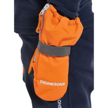 Load image into Gallery viewer, Didriksons Kids Biggles 7 Waterproof Zip Mittens (Orange Jam)(Ages 0-6)
