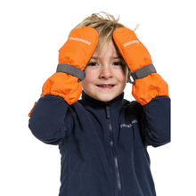 Load image into Gallery viewer, Didriksons Kids Biggles 7 Waterproof Zip Mittens (Orange Jam)(Ages 0-6)
