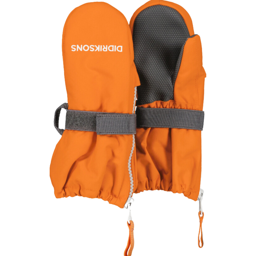 Didriksons Kids Biggles 7 Waterproof Zip Mittens (Orange Jam)(Ages 0-6)