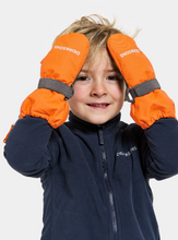 Load image into Gallery viewer, Didriksons Kids Biggles 7 Waterproof Zip Mittens (Orange Jam)(Ages 0-6)
