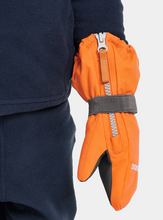 Load image into Gallery viewer, Didriksons Kids Biggles 7 Waterproof Zip Mittens (Orange Jam)(Ages 0-6)
