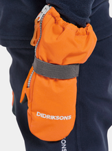 Load image into Gallery viewer, Didriksons Kids Biggles 7 Waterproof Zip Mittens (Orange Jam)(Ages 0-6)
