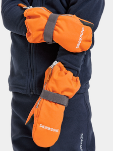 Didriksons Kids Biggles 7 Waterproof Zip Mittens (Orange Jam)(Ages 0-6)