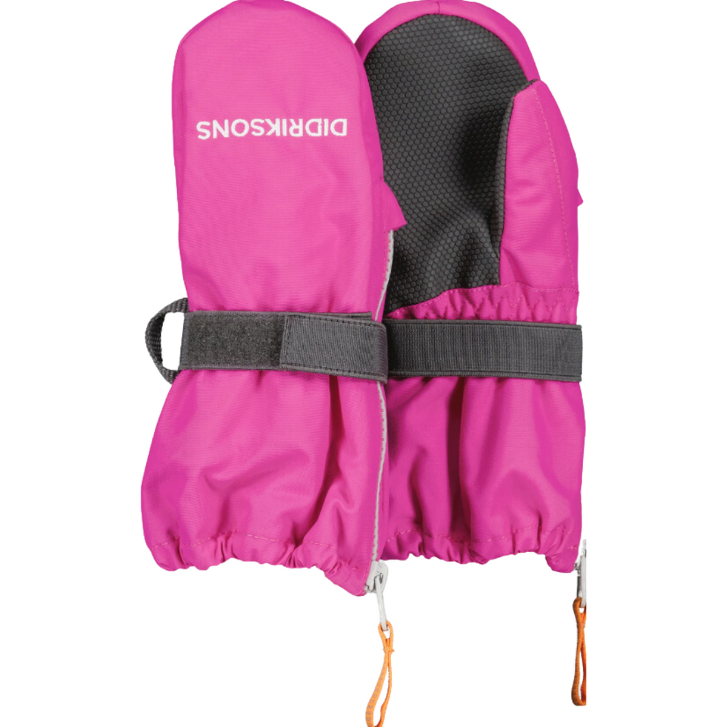 Didriksons Kids Biggles 7 Waterproof Zip Mittens (Plastic Pink)(Ages 0-6)