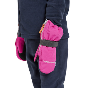 Didriksons Kids Biggles 7 Waterproof Zip Mittens (Plastic Pink)(Ages 0-6)