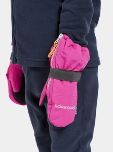 Didriksons Kids Biggles 7 Waterproof Zip Mittens (Plastic Pink)(Ages 0-6)