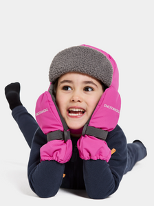 Didriksons Kids Biggles 7 Waterproof Zip Mittens (Plastic Pink)(Ages 0-6)