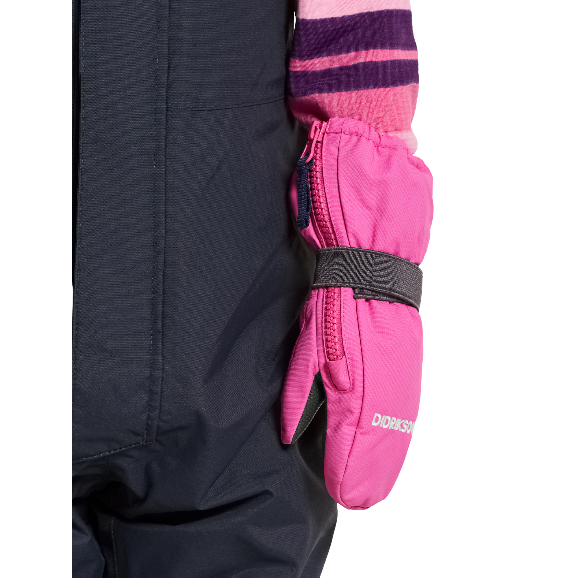 Didriksons Kids Biggles 8 Waterproof Insulated Zipped Mitten (Sweet Pink)(Ages 0-6)