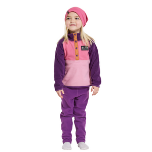 Didriksons Kids Monte 4 Half Snap Fleece Top (Light Heather Pink)