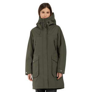 Didriksons Women's Thelma 10 Waterproof Rain Coat (Deep Green)