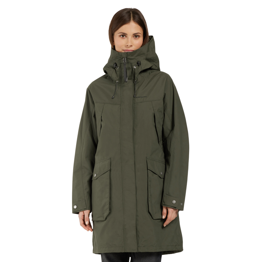 Didriksons Women's Thelma 10 Waterproof Rain Coat (Deep Green)