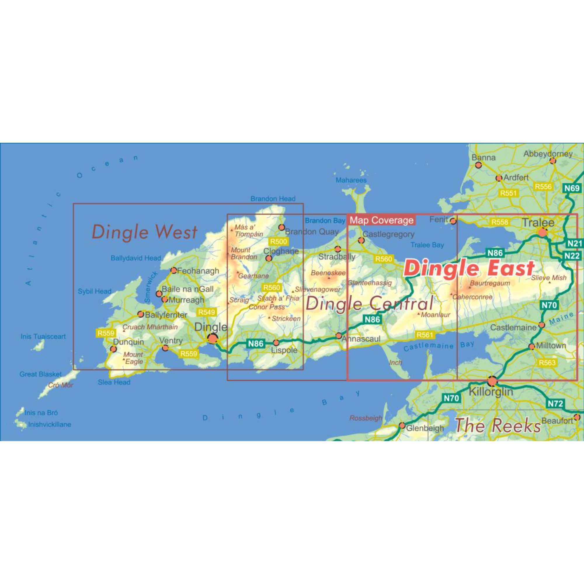 EastWest Mapping Dingle East ~ Slieve Mish Waterproof Map (Laminated)(1:25,000)