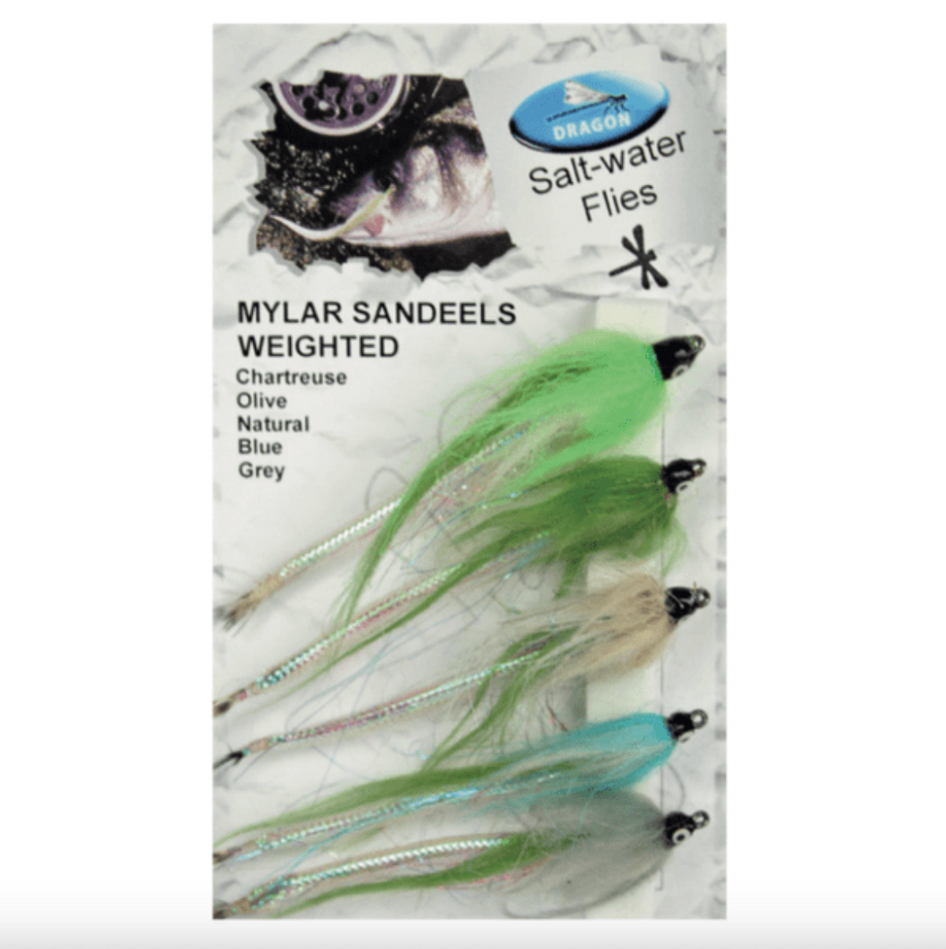 Dragon Mylar Sandeels Saltwater Flies (5 Pack)