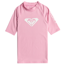 Load image into Gallery viewer, Roxy Kids Wholehearted UPF50 Short Sleeve Rash Vest (Prism Pink)
