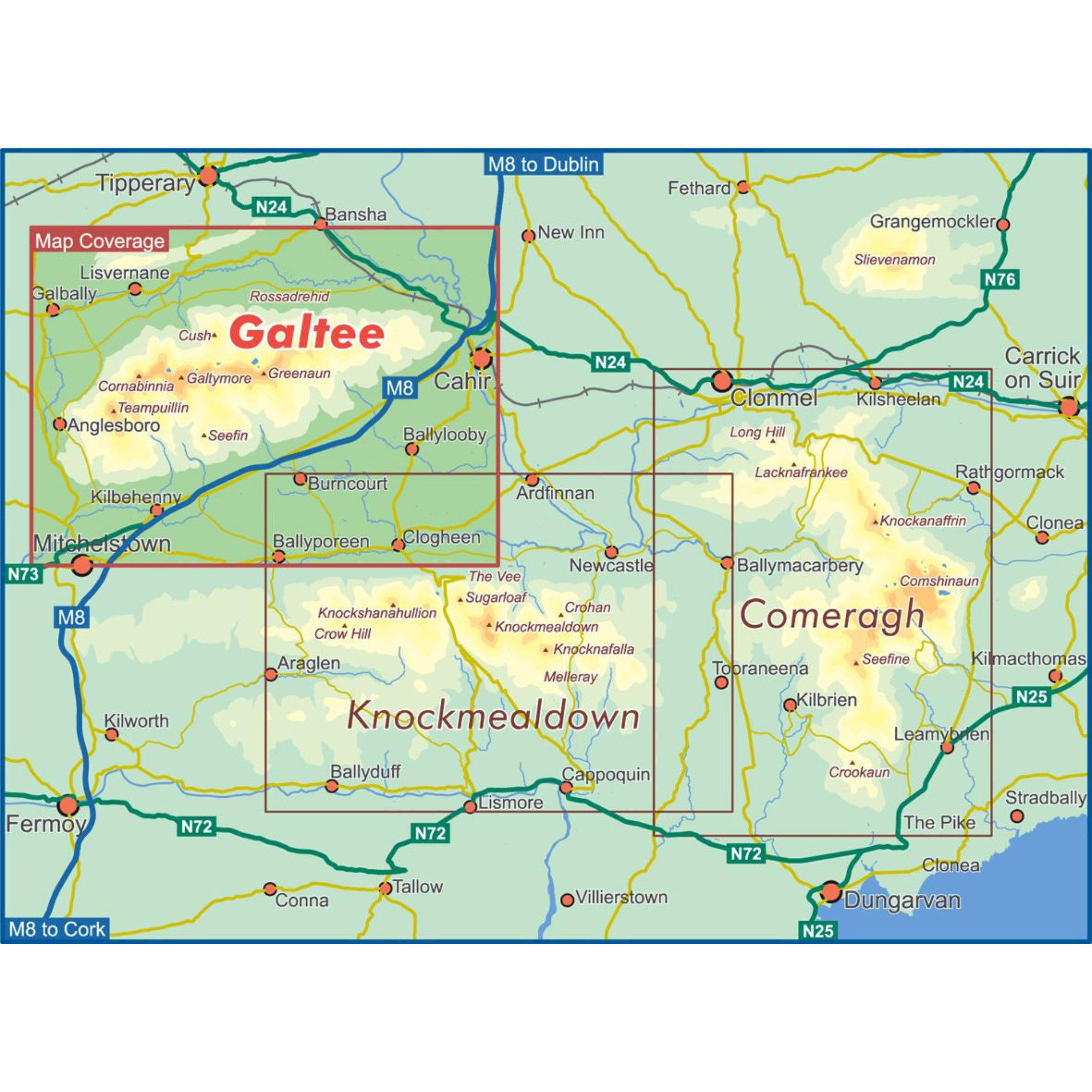 EastWest Mapping Galtee Mountains Waterproof Map (Laminated)(1:25,000)
