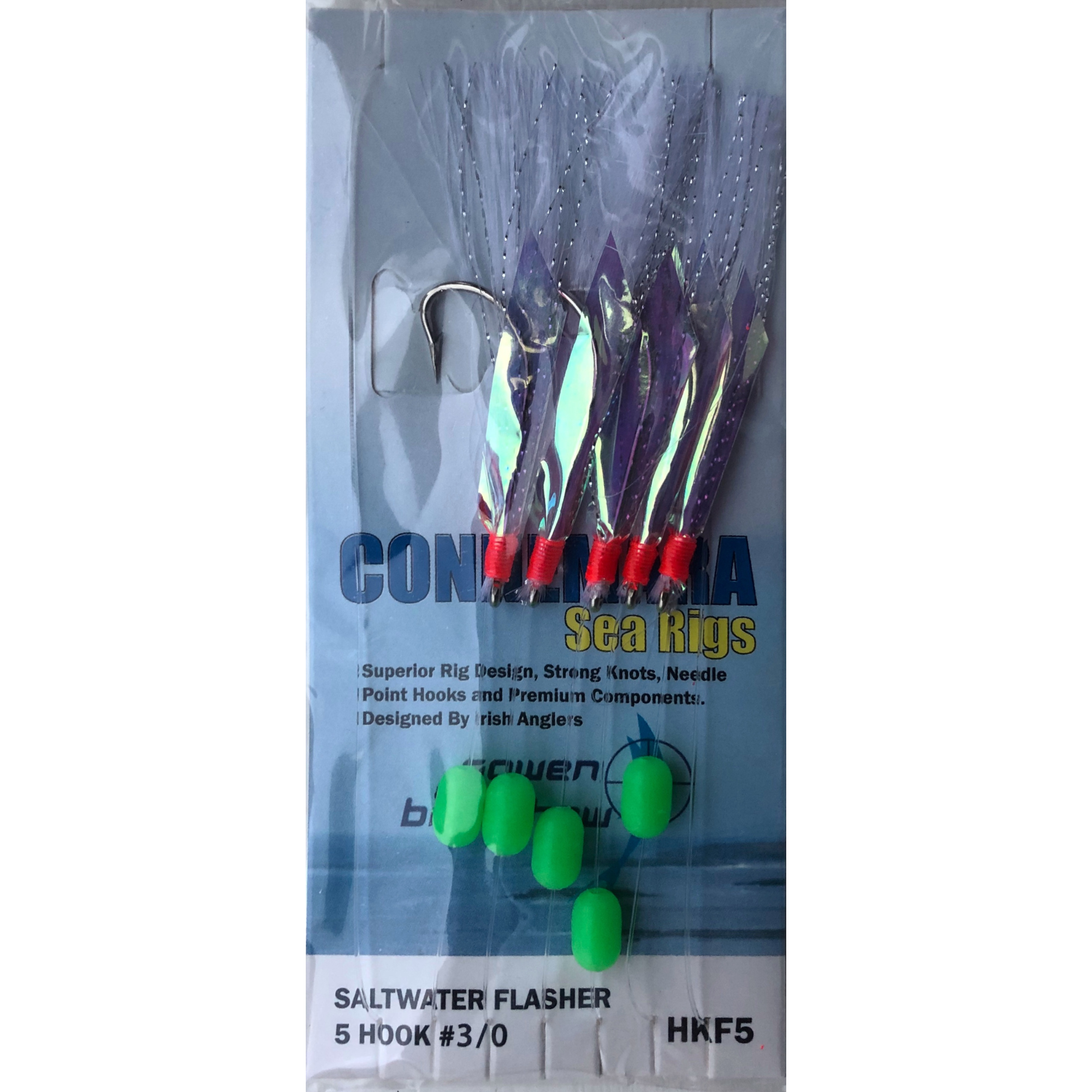 Gowen & Bradshaw Connemara Saltwater Flasher 5 Hook Rig (Size 3/0)