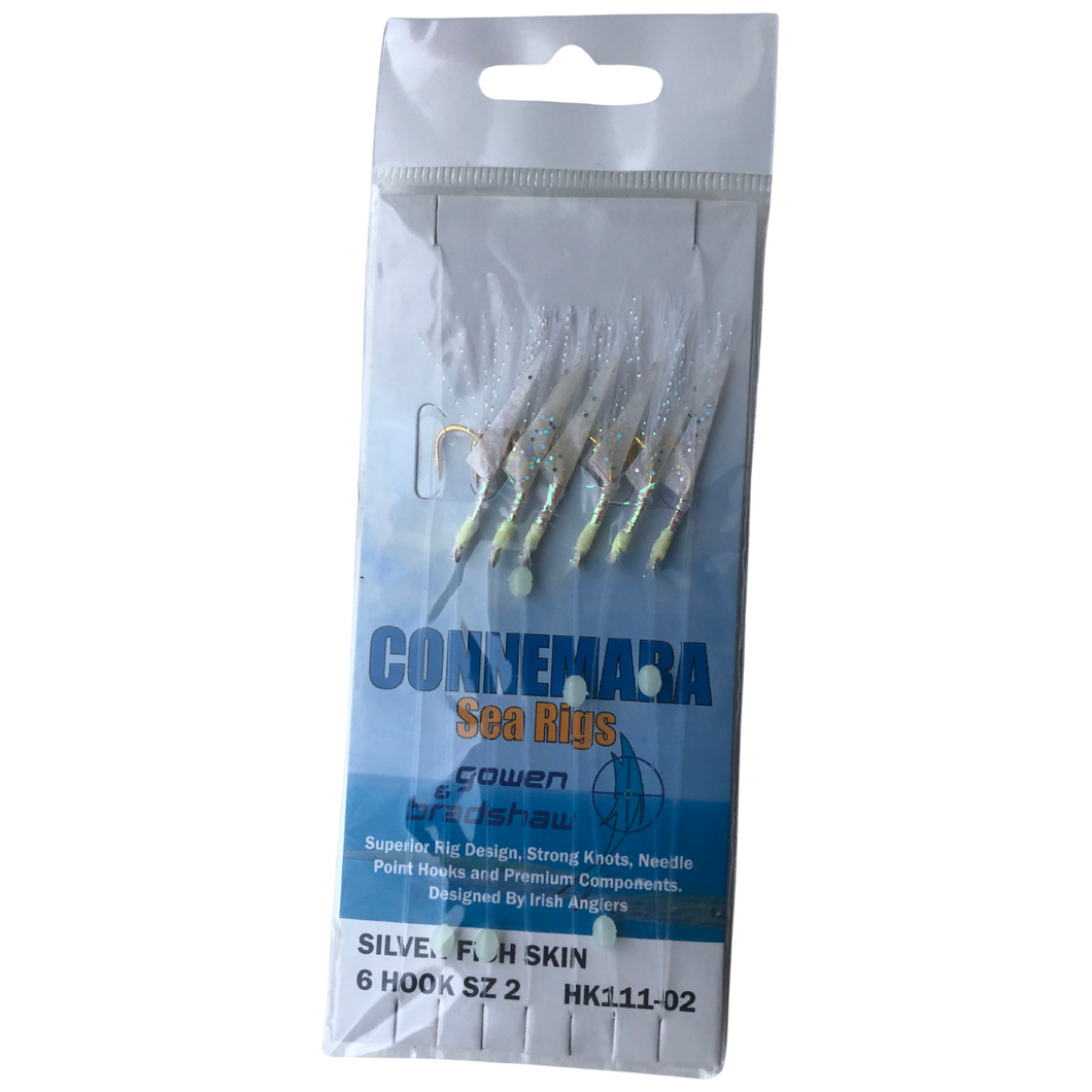 Gowen & Bradshaw Connemara Sea 6 Hook Rig (Size 2)(Silver Fish Skin)