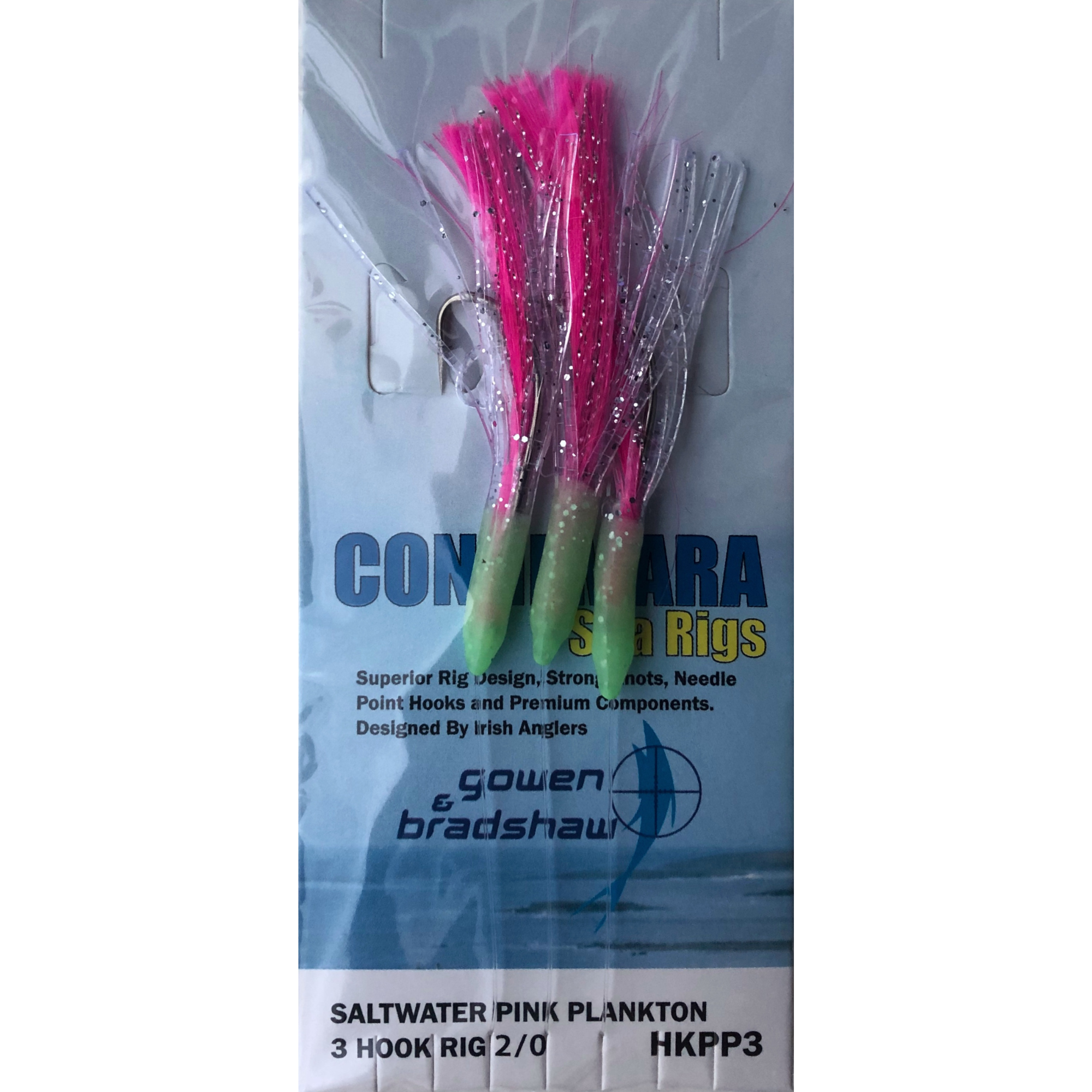 Gowen & Bradshaw Connemara Saltwater 3 Hook Rig (Pink Plankton)(Size 2/0)