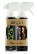 Load image into Gallery viewer, Grangers Footwear + Gear Cleaner &amp; Footwear Repel Plus Twin Pack (275ml x 2)
