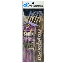 Load image into Gallery viewer, Hayabusa Sabiki EX129 UV Mackerel Skin Saltwater 6 Hook Rig (Size JP16)
