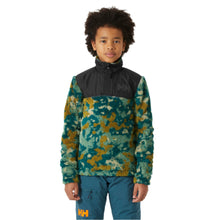 Load image into Gallery viewer, Helly Hansen Junior Champ Midlayer Half Zip Fleece Top (Dark Creek Splash/Camo Aop)(Ages 8-16)
