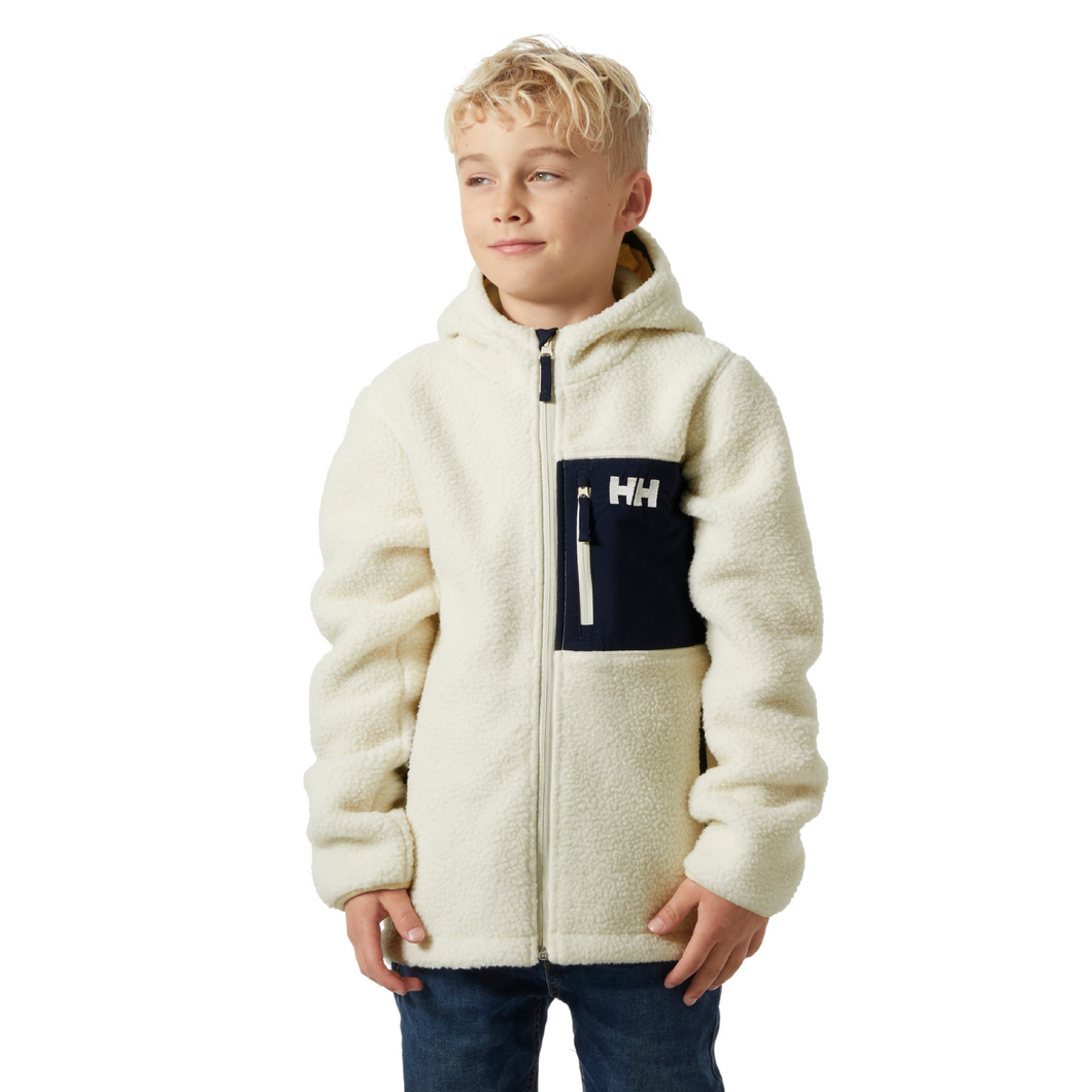 Helly Hansen Junior Champ Pile Hooded Full Zip Fleece 2.0 (Cream)(Ages 9-14)